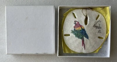 Adorno de dólar de arena Naples Florida 3" - Loro brillo náutico arte de playa Foto 1 de 4