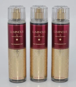 3 BATH & BODY WORKS LUMINOUS FINE FRAGRANCE MIST SPRAY 8 OZ LARGE CURRANT IRIS - Picture 1 of 6