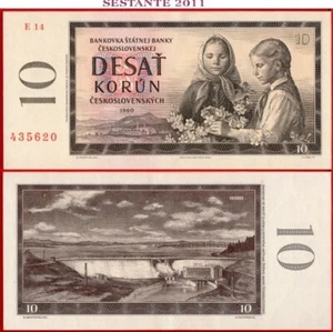 CZECHOSLOVAKIA 10 KORUN 1960 Prefix E P 88c AUNC free shipping from 100$ - Picture 1 of 5