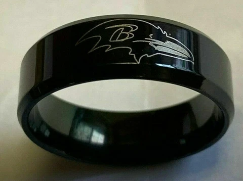 Baltimore Ravens Black titanium Ring sizes 5-14, style #1 Cover