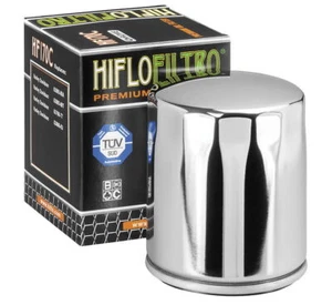 Filtro de aceite cromado Hiflofiltro HF170C para motocicleta Harley-Davidson - Imagen 1 de 1