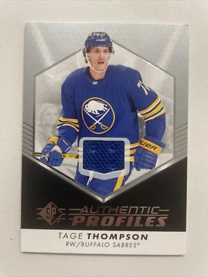 2022-23 Upper Deck SP Hockey Tage Thompson Authentic Profiles Blue Patch AP-19 - Image 1 of 2