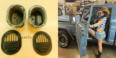 PAR DE PARRILLA/VENTILACIÓN DE AIRE FRESCO KICK PANEL JEEP SERIE J10 J20 81JT1-4R Foto 1 de 4