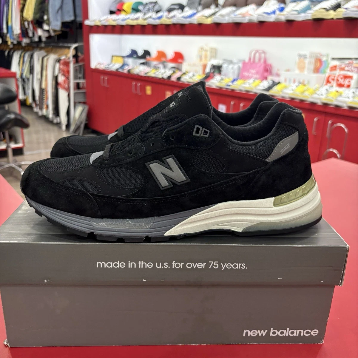 New Balance 992 Made in USA Black Grey for sale | eBay