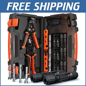 14-10 AWG Solar Crimping Tool Kit with Connectors & Strippers - Ergonomic Design - Picture 1 of 11