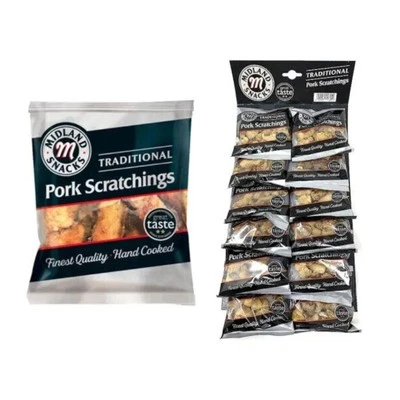 MS Traditional Pork Scratchings 12x40g - Image 1 of 2