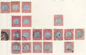 Victoria 1890 Postage dues blue & brown-lake fine used range to 1s sgD1, etc, - Picture 1 of 1