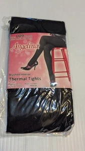 New Angelina Brushed interior Thermal Tights black one size - Picture 1 of 2
