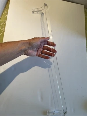 24-дюймовые прозрачные стеклянные изогнутые полотенца Lucite для бара стойка MCM ретро ар-деко прямое применение - Изображение 1 из 4