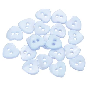 20Pcs 2 Hole 11.5mm Heart Shape Natural Shell Button for Shirt Coats, Blue - Picture 1 of 6