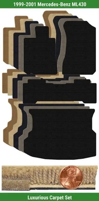 Juego de alfombrillas de lujo personalizadas para Mercedes-Benz ML430 1999-2001 (4 piezas) #YUI Foto 1 de 4
