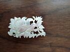 New ListingVintage Carved Mother of Pearl Shell Rose Brooch Pin Nature White