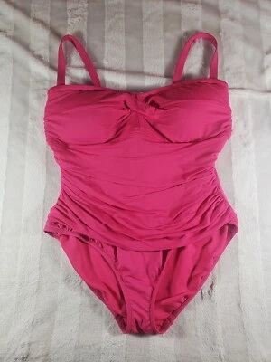 Lauren Ralph Lauren Twist Bandeau Swimsuit Underwire  Plumeria Pink 16W NWOT - Image 1 of 4