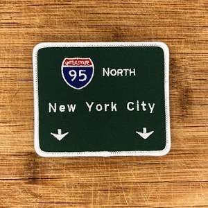New York City Interstate 95 North Iron-On Patch – 3.5 x 3 Inch Highway Sign - Picture 1 of 2