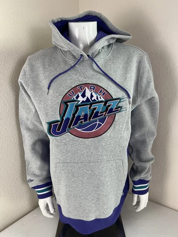 MITCHELL & NESS Men’s Utah Jazz Hooded Sweatshirt Size Large ( NWOT ) Cover