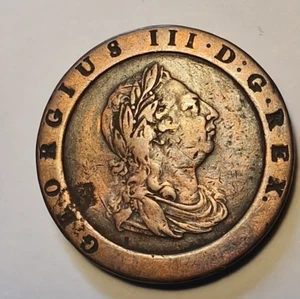 1797 Cartwheel Two 2 Penny Pence 2d - George III Copper Coin, 57 gram #6 - Picture 1 of 9