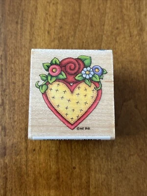 Mary Engelbreit FLOWER BLOSSOMS and HEART Rubber Stamp Valentines Day Love - Image 1 of 4
