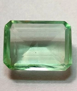 100% Natural Green Fluorite Emerald Cut Loose Gemstone - Picture 1 of 12