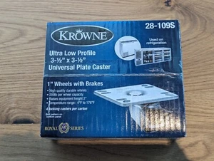 Krowne 28-109S Ruota Piastra, Profilo Ultra Basso, Ruota 1"", Piastra 3-1/2"" *NUOVO* - Foto 1 di 3