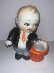 Sombrero de copa con cojín de prendedor de traje de niño de porcelana de Japón - Imagen 1 de 9