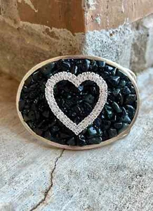 Custom Little Girls Western Heart Bling Belt Buckle - Picture 1 of 6