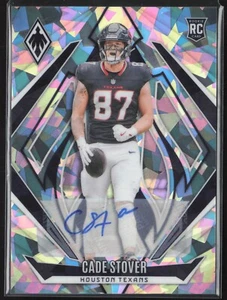 Cade Stover 2024 Panini Phoenix Silver Cracked Ice RC Auto Texans - Imagen 1 de 2