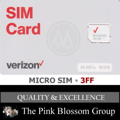VERIZON MICRO SIM Card 3FF • CDMA 4G LTE • Genuine OEM • VZW NEW - Image 1 of 4
