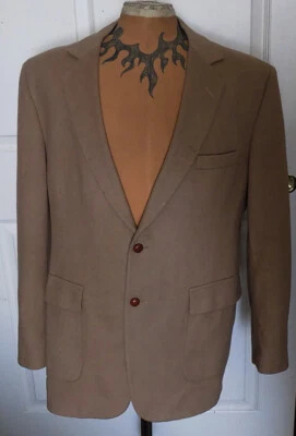 Chaqueta Blazer Vintage Camel Mezcla Cachemira 44L Savile Row Dos Botones Foto 1 de 4