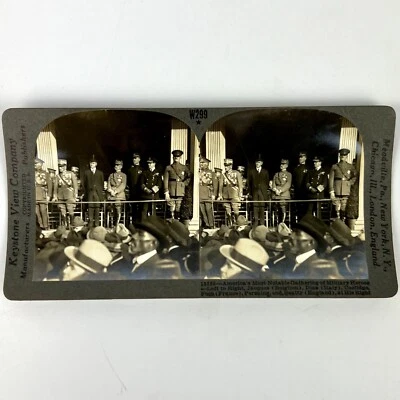 Foto antigua de la Primera Guerra Mundial Keystone View Co estereografía héroes militares Kansas City 13365 Foto 1 de 4