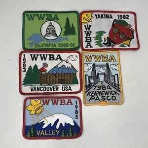 5 seltene Vintage Washington State WWBA Patches Vancouver Olympia Yakima 1980 82-85 - Bild 1 von 7