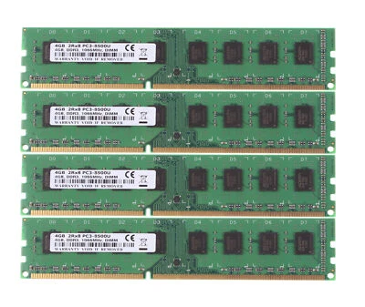 DDR3 RAM 16 GB 4x 4 GB PC3-8500 2Rx8 DIMM 1066Mhz 240PIN Desktop Memory NON-ECC - Image 1 of 4