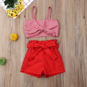 Newborn Kid Baby Girls Summer Vest Tops+Shorts Pants Clothes Outfits Set 2pcs - Picture 1 of 7