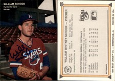 William Schock Signed 1990 Best #197 Card Huntsville Stars Auto AU