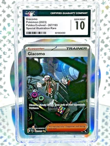 Tarjeta Pokémon rara ilustración secreta evolucionada CGC 10 Giacomo 267/193 Paldea - Imagen 1 de 1
