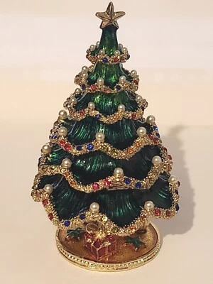 Árbol de Navidad grande con joyas Ciel con perlas de imitación. Juego de mano de cristal de Swarovski Foto 1 de 4