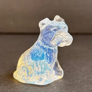 Statuina scultura cane in vetro di Murano vintage iridescente Scottie Terrier Schnauzer - Foto 1 di 7