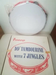 Vintage Tambourine Penny’s 10" 7 Jingles With Original Box - Picture 1 of 4