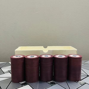 100 Count Paulson Top Hat & Cane Mold Sample Advertisement Clay Poker Chips RARE - Picture 1 of 6