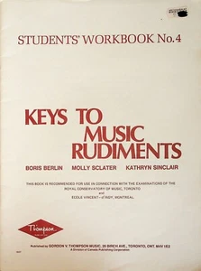 Keys To Music Rudiments Students Workbook #4 Piano Sheet Music Song Book - Picture 1 of 3