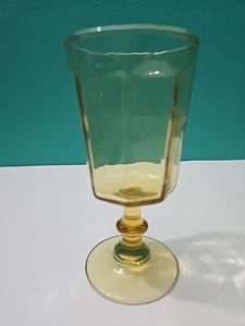 Vintage Lenox Honey yellow Amber Glass Water Goblets Wine Glasses - Picture 1 of 6
