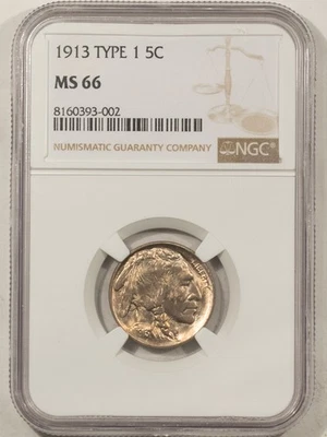 1913 BUFFALO NICKEL TYPE 1 - NGC MS-66, BLAZER & PREMIUM QUALITY! - Image 1 of 3