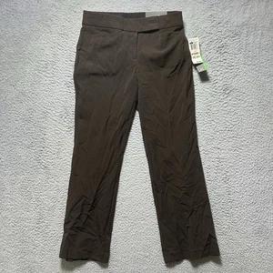 JM Collection Magic Pants Womens 2PS Petite Brown Curvy Fit Stretch Trousers NWT - Picture 1 of 12