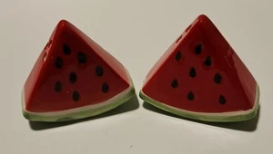 Watermelon Slice Salt & Pepper Shakers  Pier 1 With Stoppers Red Green Cute - Picture 1 of 7