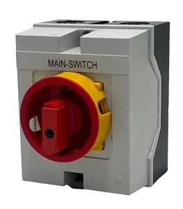 BACO TS3XV483A Rotary Disconnect Switch 3Pole 20A/32A Panel Mount On/Off YEL/RED - Picture 1 of 5