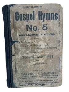 1887 Gospel Hymns NO. 5 Music Book Hymnal Gift signed 1889 Antique Church Songs - Imagen 1 de 8