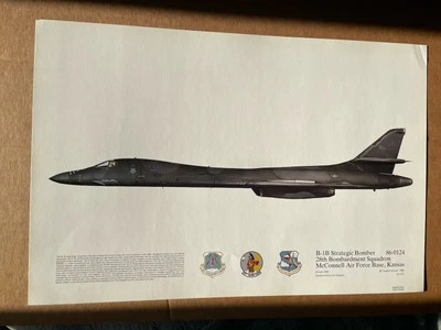 B-1B Strategic Bomber 28th Bombardment McConnell AFB Kansas Squadron Prints - Image 1 of 4