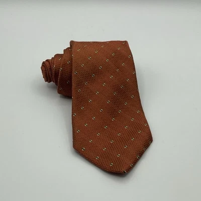 Corbata Oxxford Clothes naranja con diamantes toda seda tejida en Inglaterra hecha en EE. UU. Foto 1 de 4