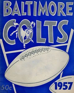  GREAT COLORS ON THIS 1957 BALTIMORE COLTS YEARBOOK PROGRAM PHOTO 8 x10  - Picture 1 of 1