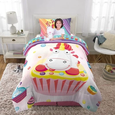 Juego de cama Minions Despicable Me Girls mullido unicornio doble felpa rosa Foto 1 de 4
