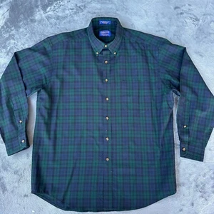 Sir Pendleton Shirt Mens Large Plaid Blackwatch Tartan Worsted Wool Button Down - Picture 1 of 12